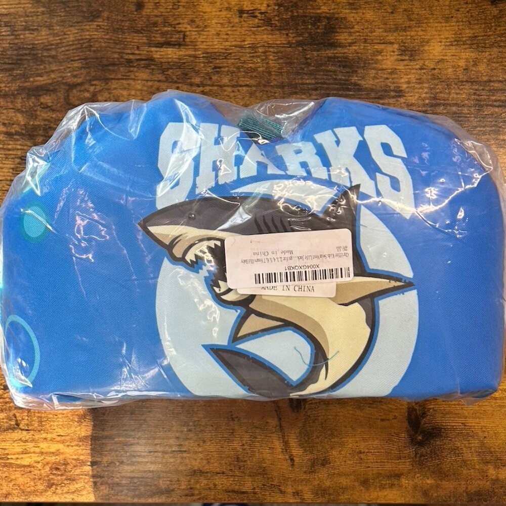 🦈 Chriffer Blue Shark Kids Swim Vest Life Jacket 30-55 lbs Toddler Floaties - Picture 5 of 7